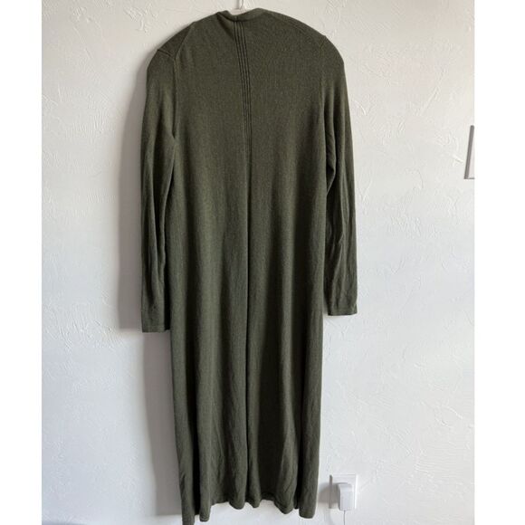 Theory 100% Soft Cashmere Long Cardigan in Olive Medium - Picture 6 of 12